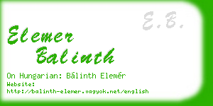 elemer balinth business card