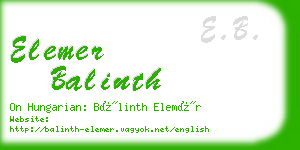 elemer balinth business card